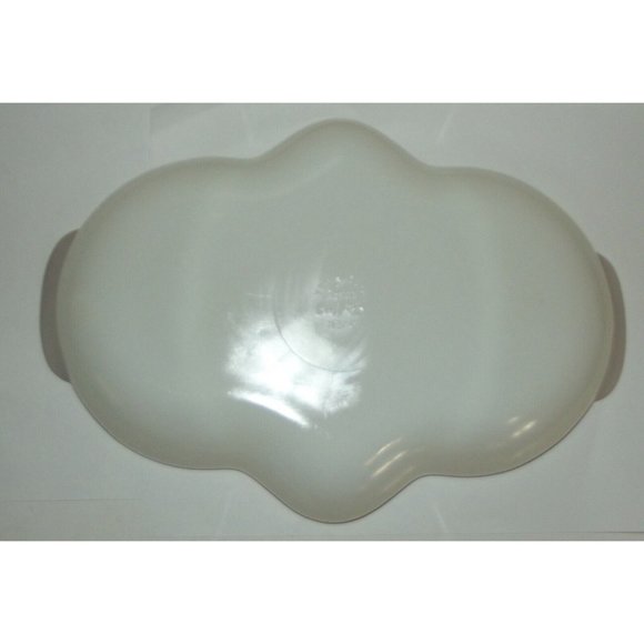 Fire King Oven Ware Divided White Milk Glass Gold Trim Dish vtg Anchor Hocking - Picture 6 of 7